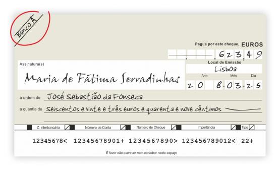 emitir ou receber um cheque