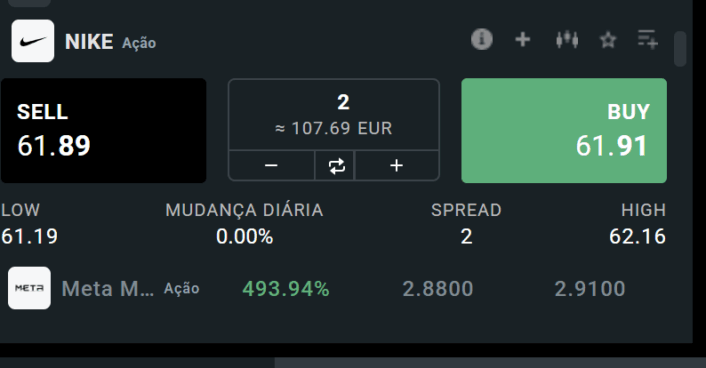 ação enteira NIKE XTB