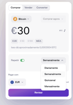ativar compras recorrentes Kraken