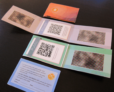 Paper wallets. Fonte: walletgenerator.com
