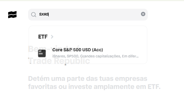 procurar ETF na Trade Repubic