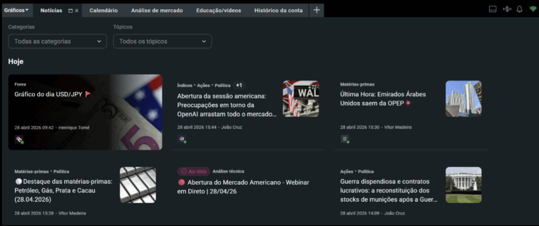 Ferramentas de análise integradas xstation xtb