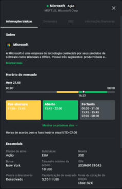 Informação microsoft