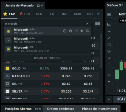 procurar microsoft na XTB