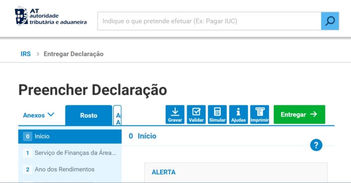 Entrega da declaração IRS