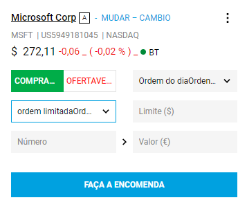 ecomenda ação microsoft degiro