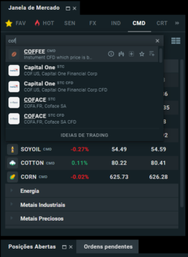 CFDs sobre cafés xtb