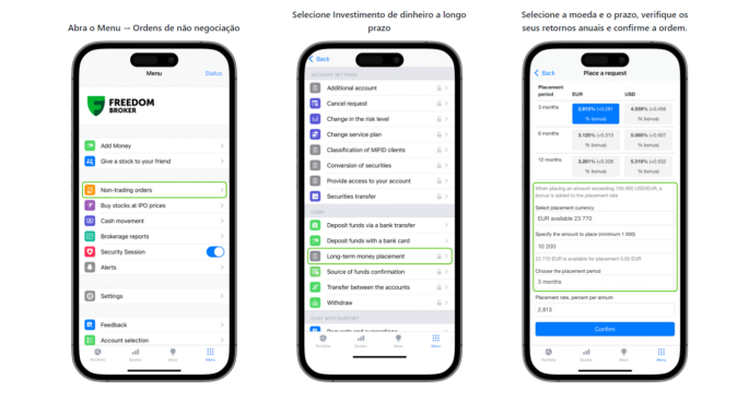 Como depositar dinheiro no plano de poupança a longo prazo da Freedom24