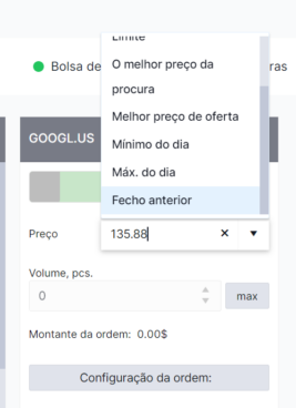 ordem fecho anterior a Google na Freedom24