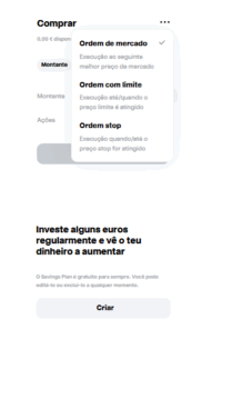 Tipos de ordem Trade Republic