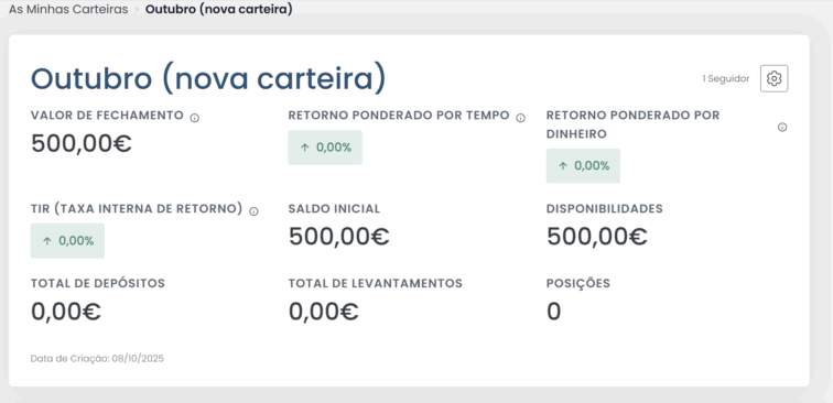 nova carteira myportfolio