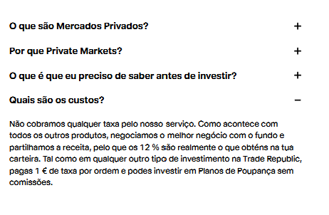 comissões trade republic private markets