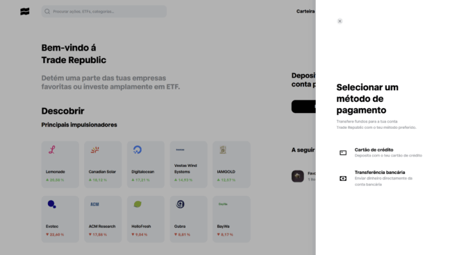 depósitar fundos Trade Republic