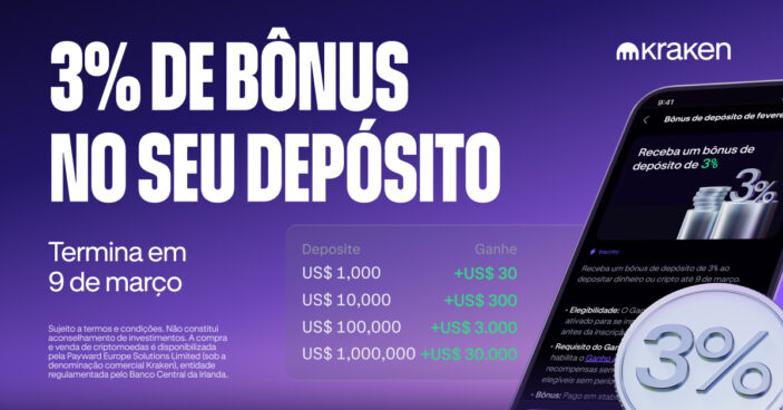 Promoção de 3% sobre novos depósitos kraken