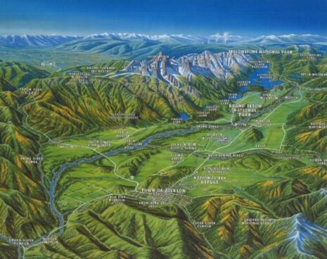 Mapa de Jackson Hole e arredores