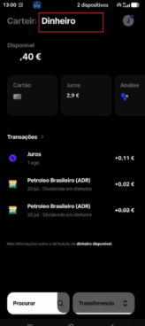 passar valor investido para dinheiro em trade republic