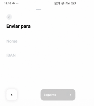 pagina da aplicacaoo para selecionar uma transferencia